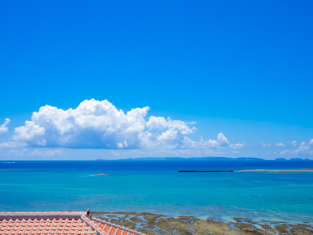 水平線と夏雲