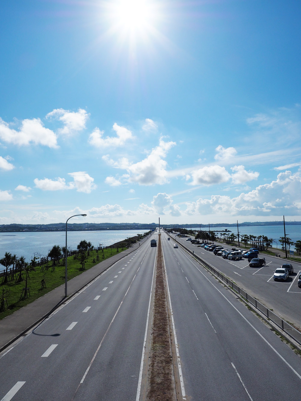 海中道路を上から撮影