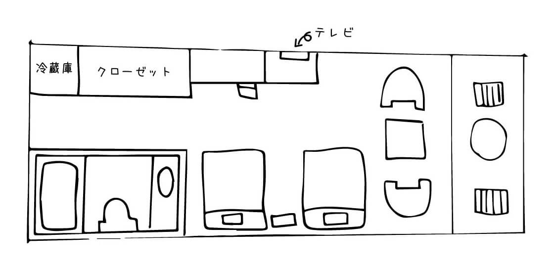 リザンシーパークのスタンダードルーム間取り