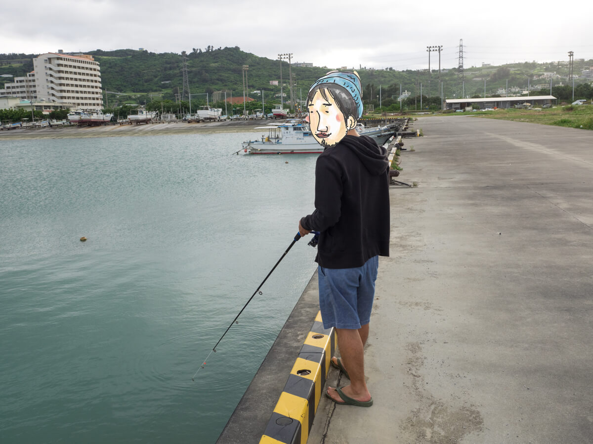 港湾で釣る