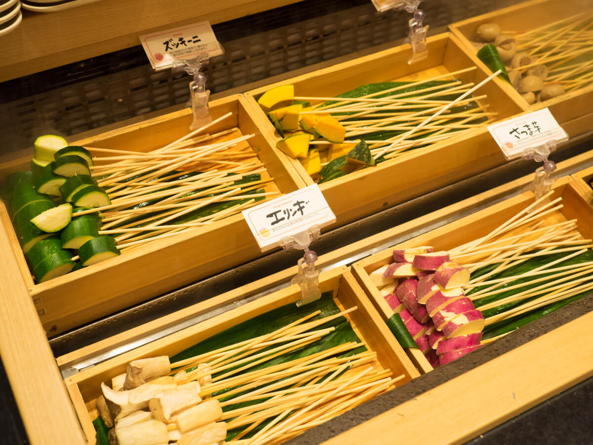 串カツの食材がたくさん