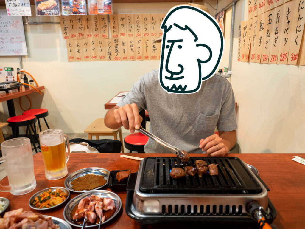 お肉を焼いてお酒を楽しむ