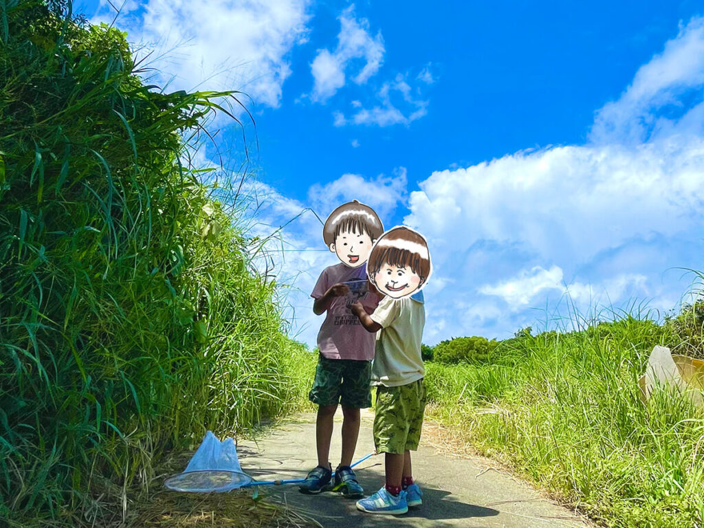 子どもと虫取り