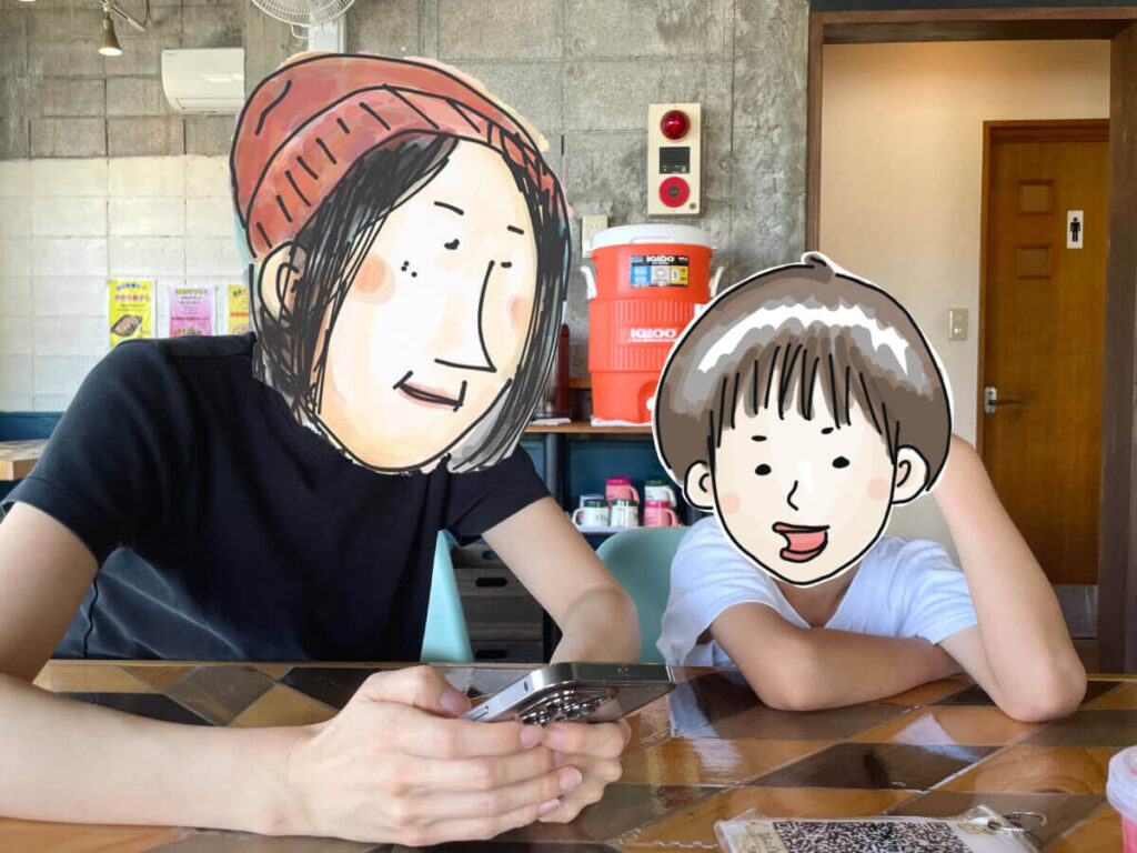 まる・安ラーメンにてピノ子とまめた