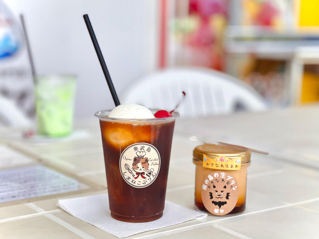 コーヒーフロートとプリン