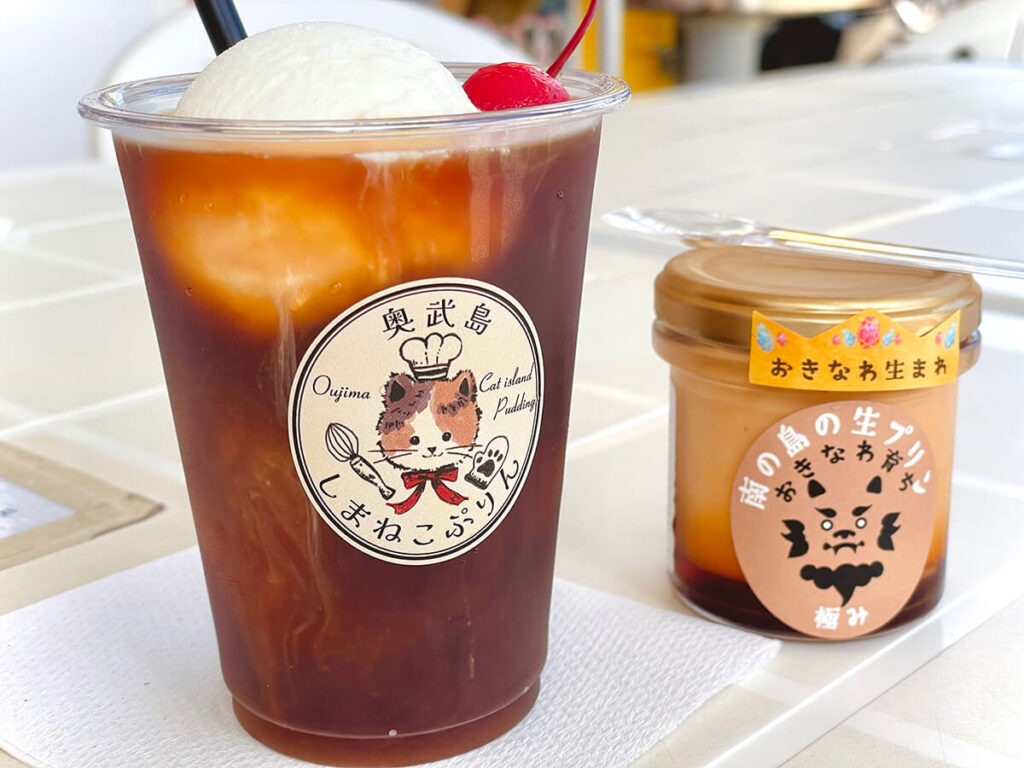 コーヒーフロートとプリン