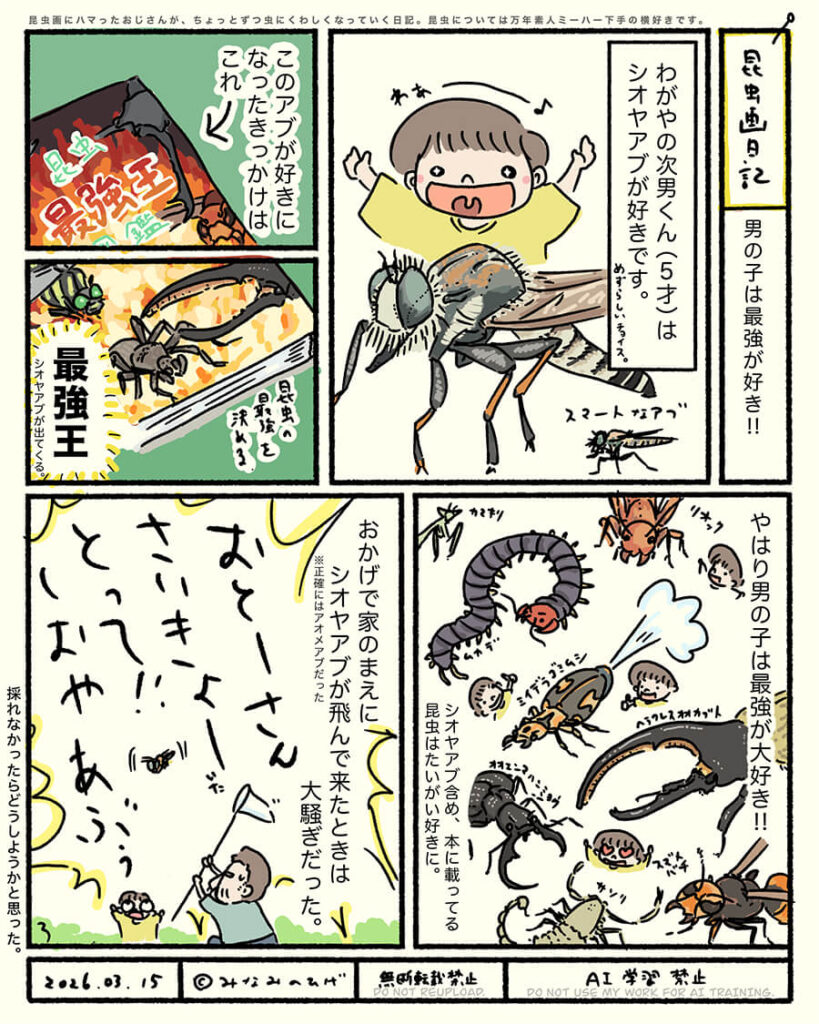 アオメアブ昆虫画日記